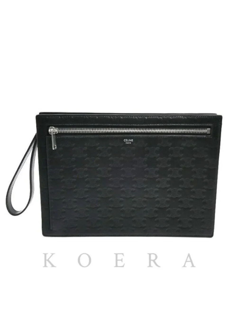 Celine Triomphe Clutch Black Vintage